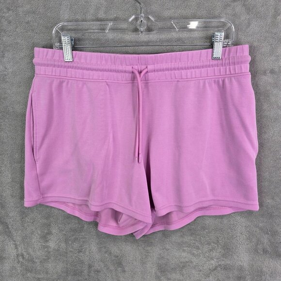Womens Member's Mark Pink Lounge Sweat Shorts Drawstring Polyester Stretch L - Picture 2 of 9